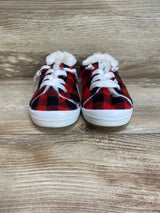 Bumble + Birdie Buffalo Plaid Faux Fur Insoles Slip On Sneakers Sz 10c