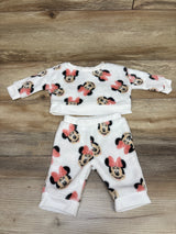 Disney Baby 2pc Plush Minnie Mouse Sweatshirt & Joggers Set White sz Newborn