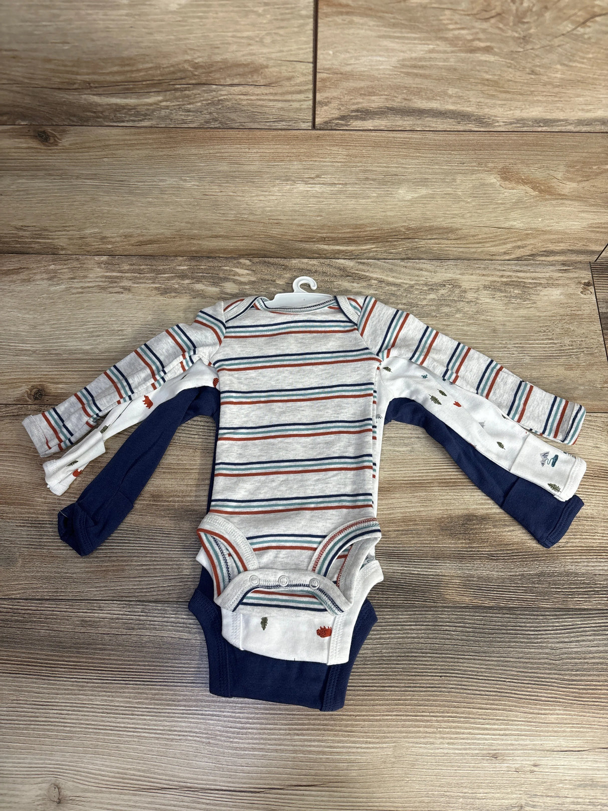 Just One You 3pk Wilderness Bodysuits Navy sz Newborn