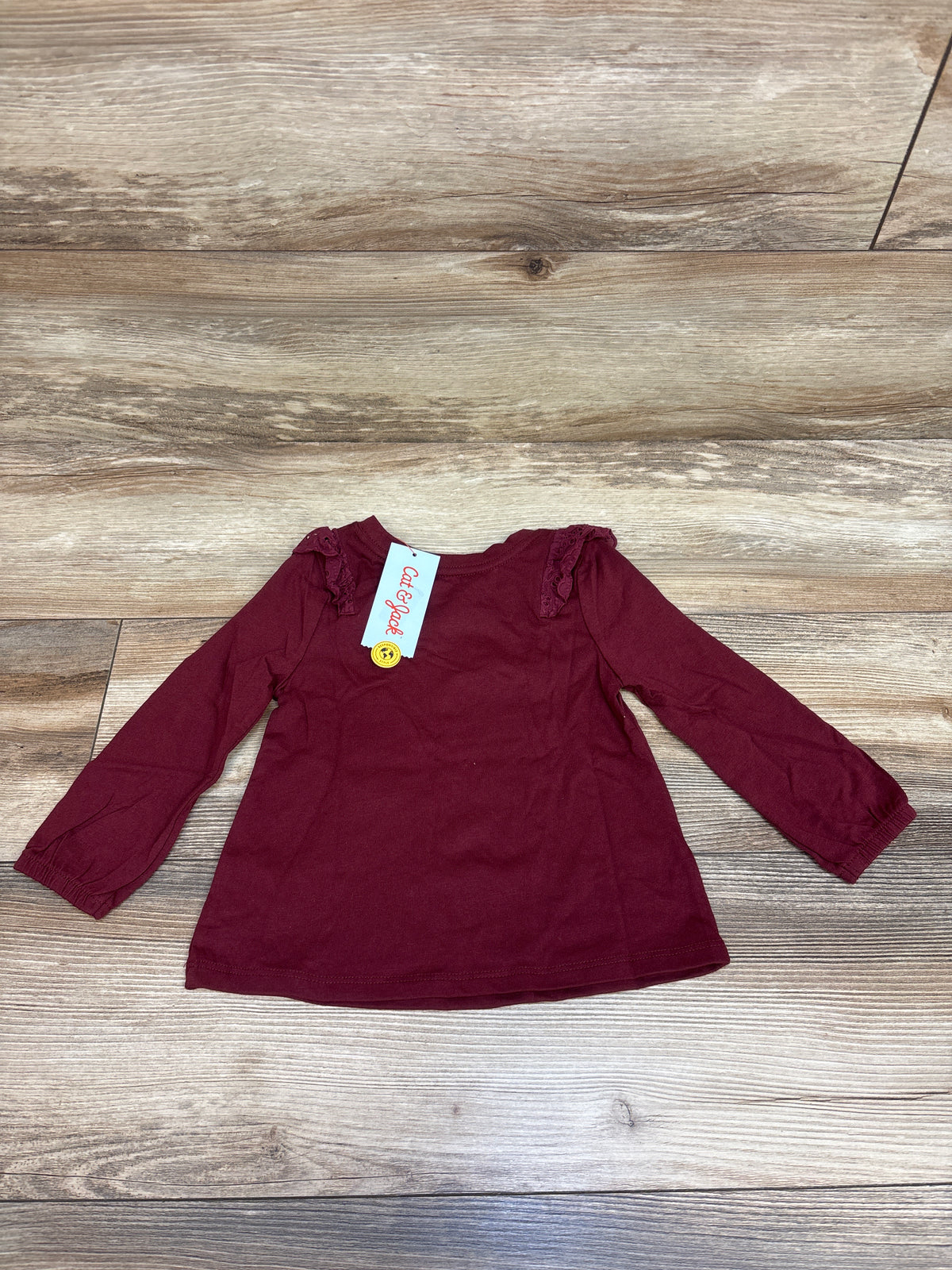 NEW Cat & Jack Long Sleeve Shirt Maroon sz 2T