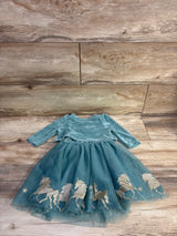 Lilt 2pc Velvet Tulle Dress & Cardigan Set Green sz 2T