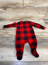 Old Navy Buffalo Print Blanket Sleeper Red sz 0-3m