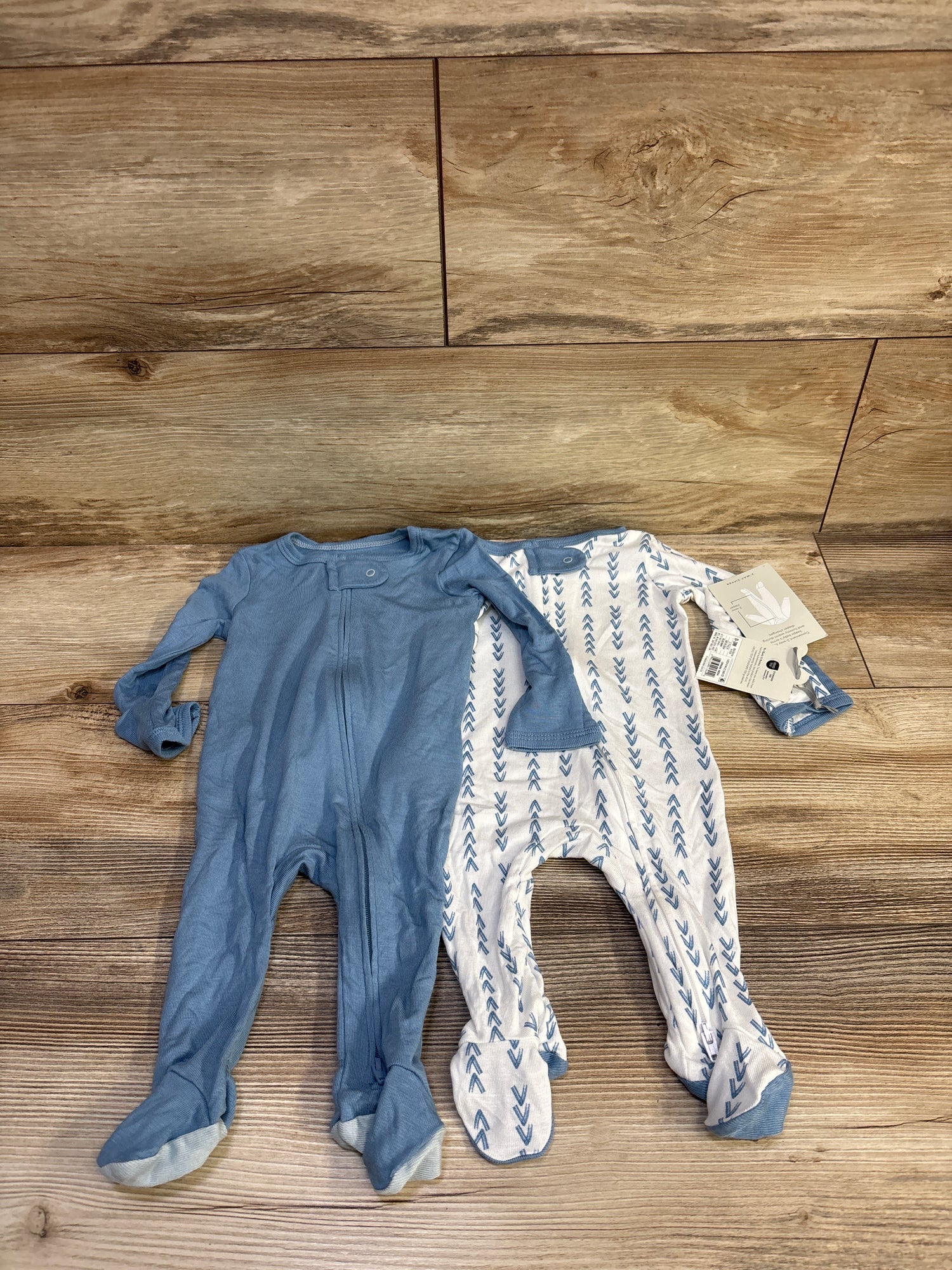 NEW Cloud Island 2pk So Very Soft Modal Sleepers White/Blue sz 0-3m