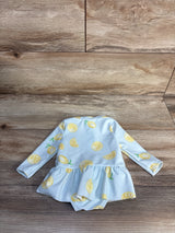 Carter's 1pc Long Sleeve Peplum Rash Guard Swimsuit Blue sz 3m