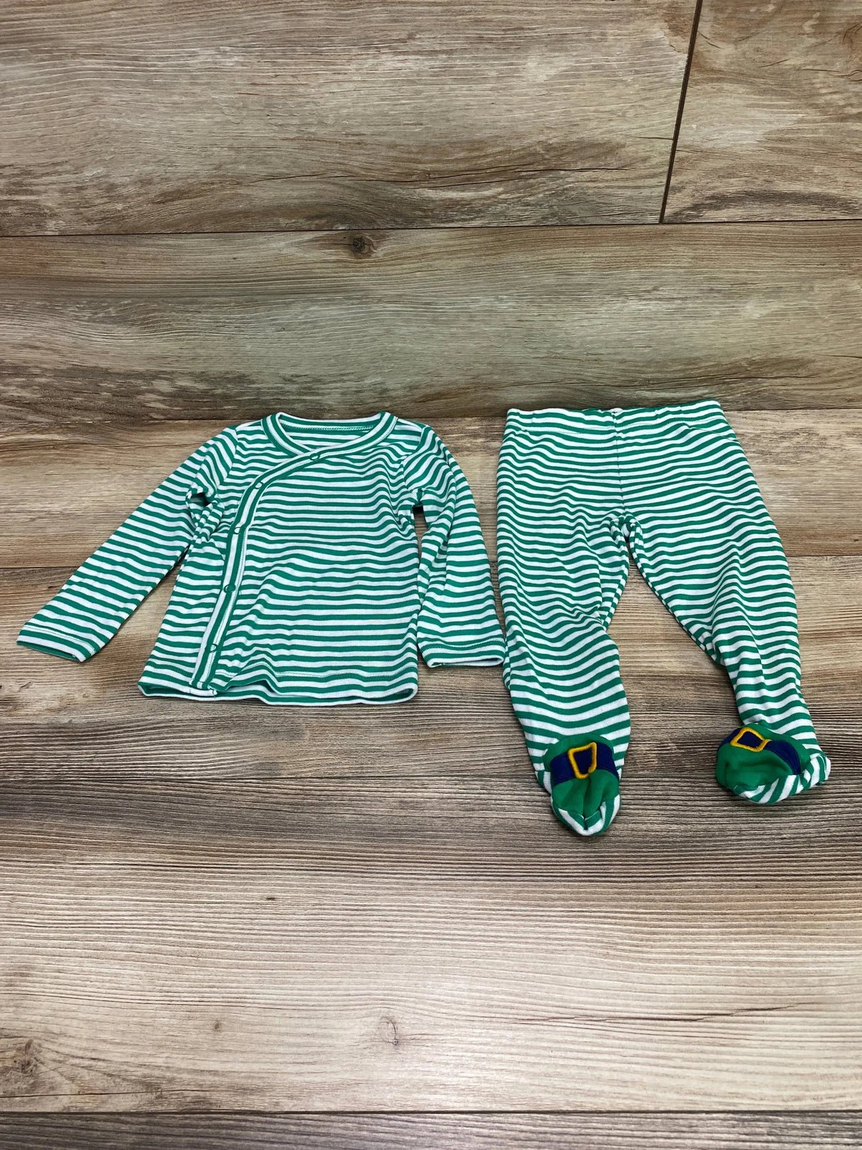 Child Of Mine 2pc Striped Top & Pants Green sz 6-9m