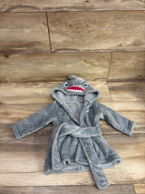 Hudson Baby Shark Plush Hooded Robe Grey sz 0-9m