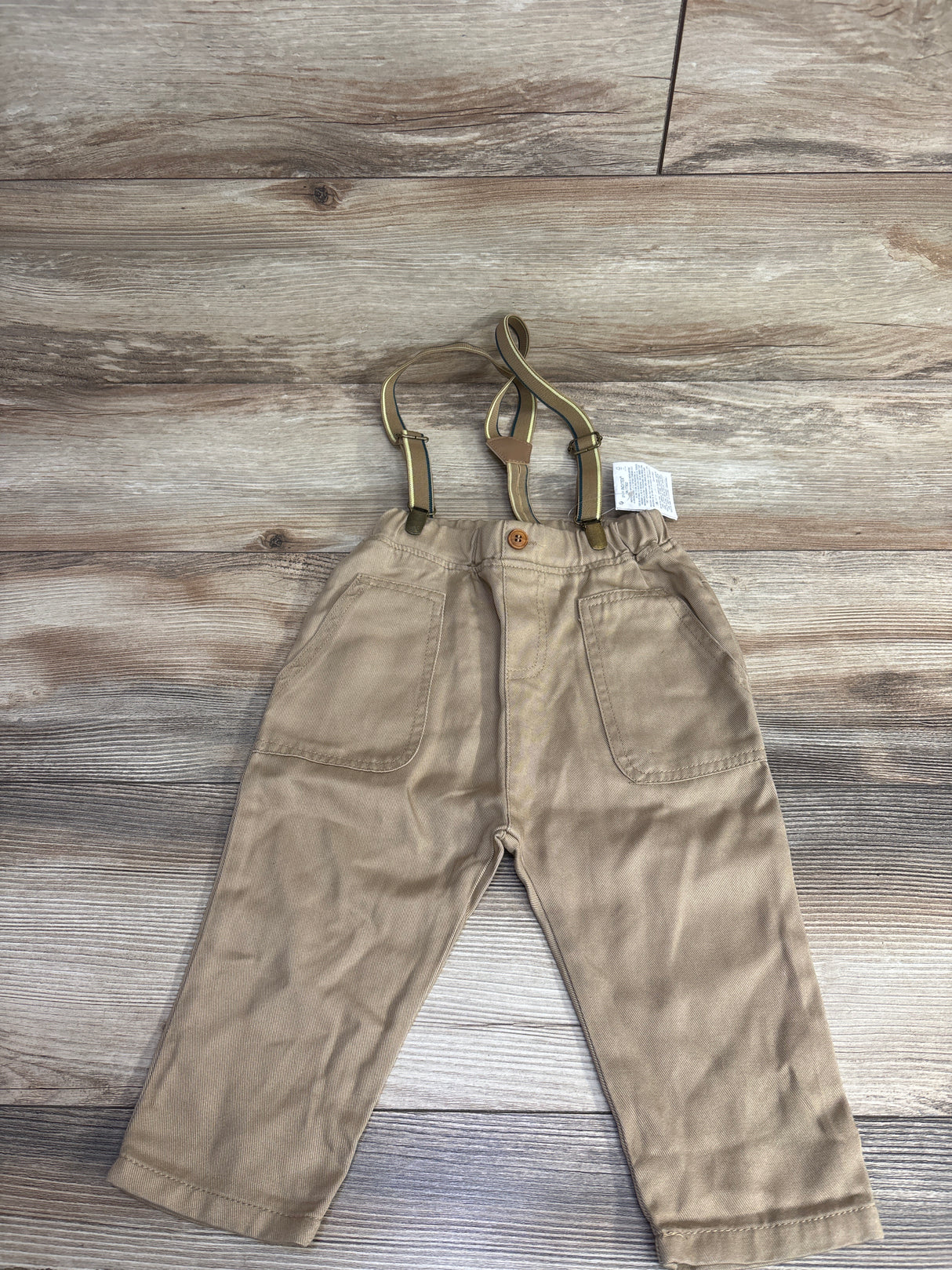 NEW Zara 2pc Bottoms & Suspender Set Tan sz 18-24m
