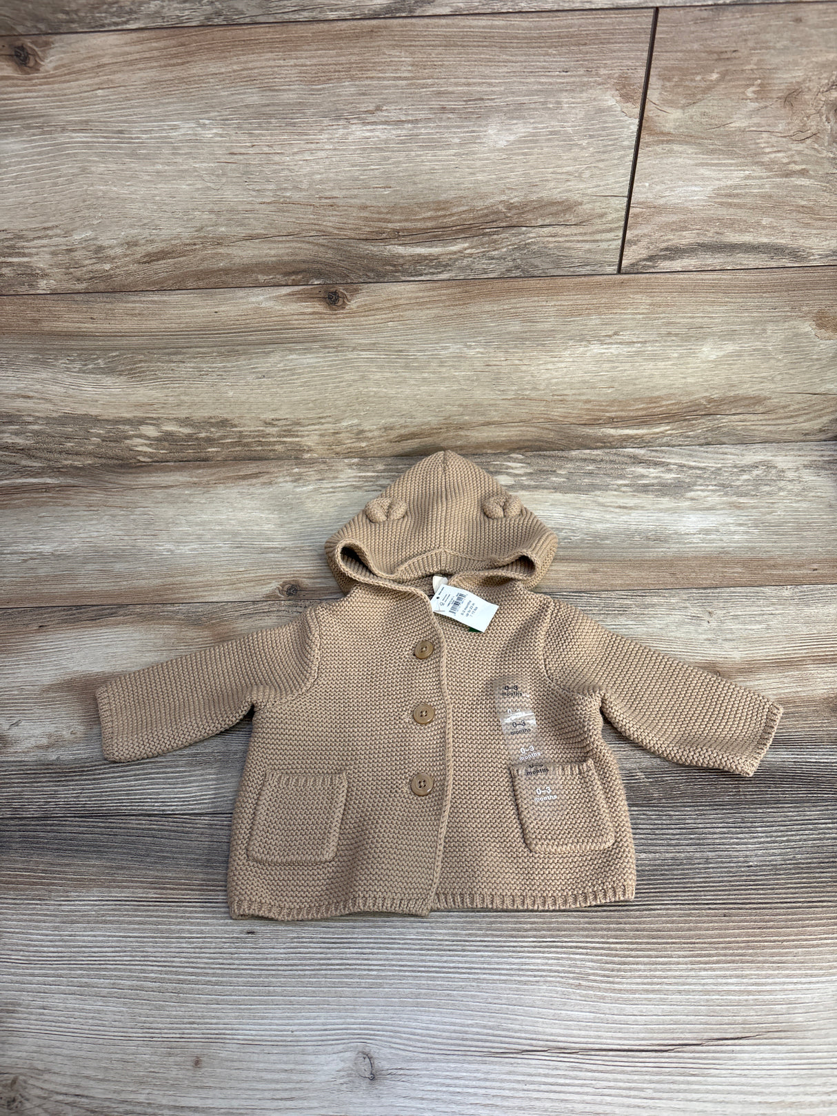 NEW Baby Gap Bear Garter Cardigan in Golden Beige sz 0-3m