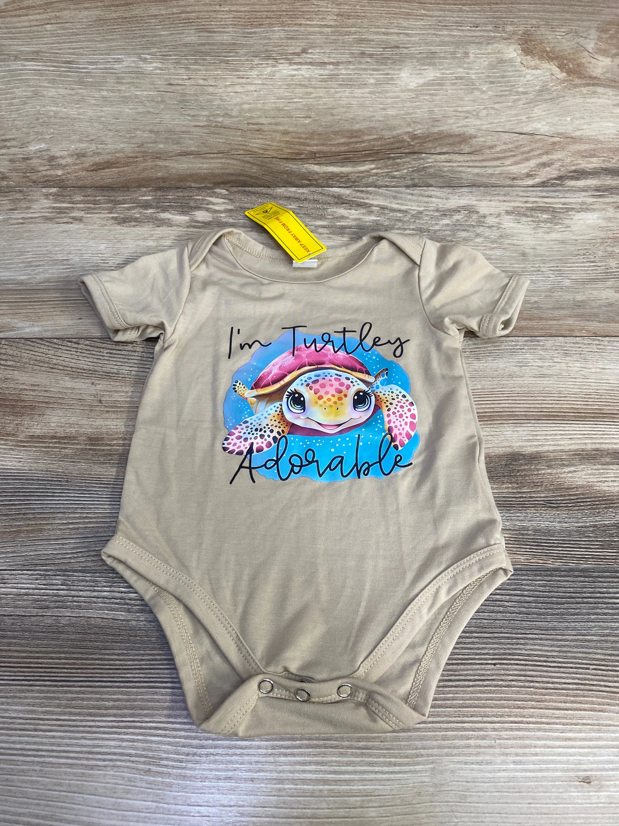 NEW Shein I'm Turtley Adorable Bodysuit Tan sz 6-9m - Me n Mommy To Be