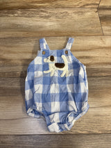 Mudpie Crochet Dog Bubble Romper Blue sz 6-9m