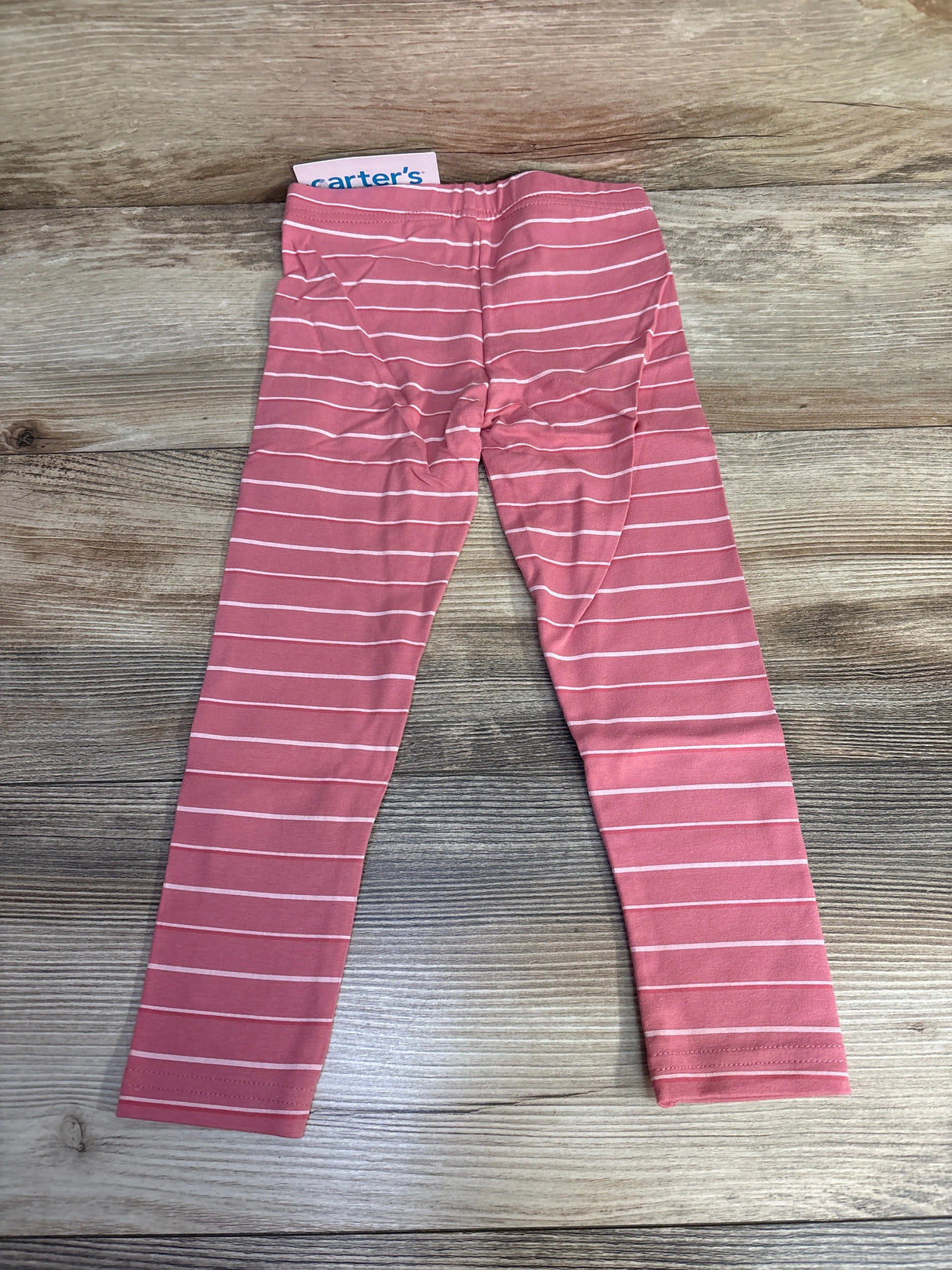 NEW Carter's Girls Cotton Stretch Leggings, Pink Stripe sz 4T
