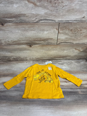 Yellow toddler long sleeve shirt with excavator graphic and 'See Ya Later Excavator' text, size 12-18M