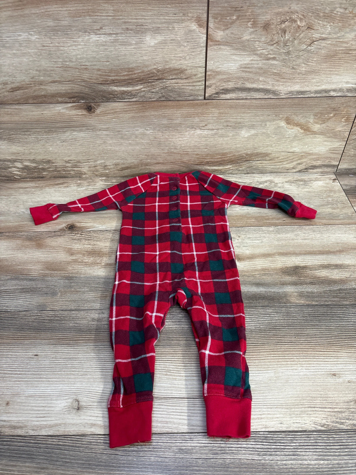 Disney Store Star Wars Plaid Christmas Footless Sleeper Red sz 9-12m