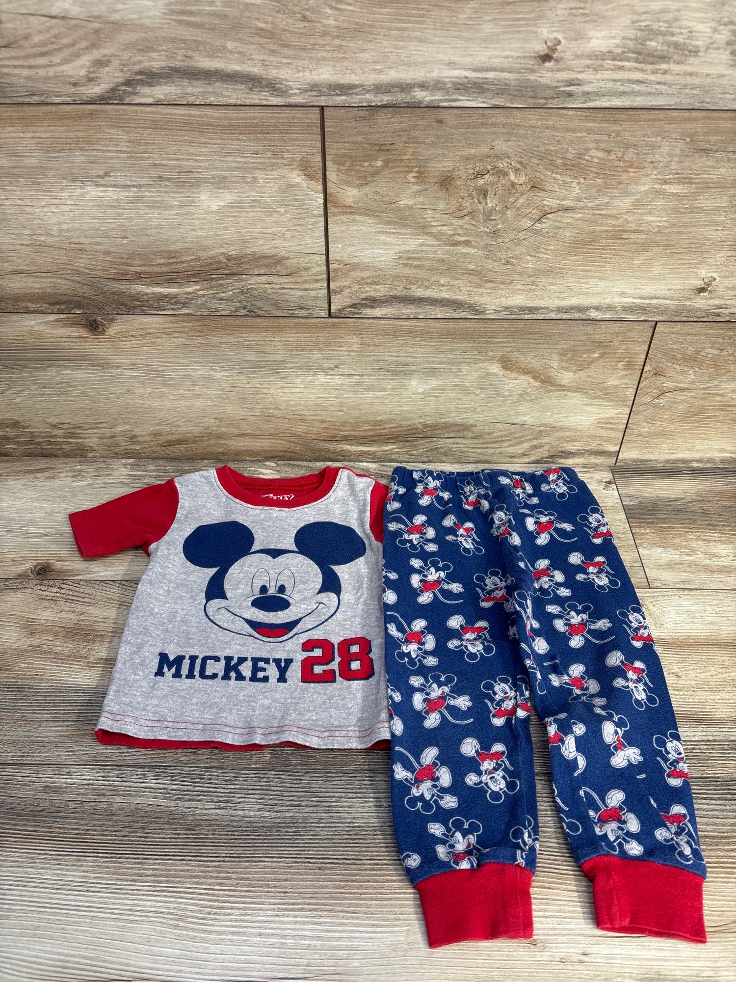 Disney Mickey & The Roadster Racers 2pc Pajama Set Red sz 4T