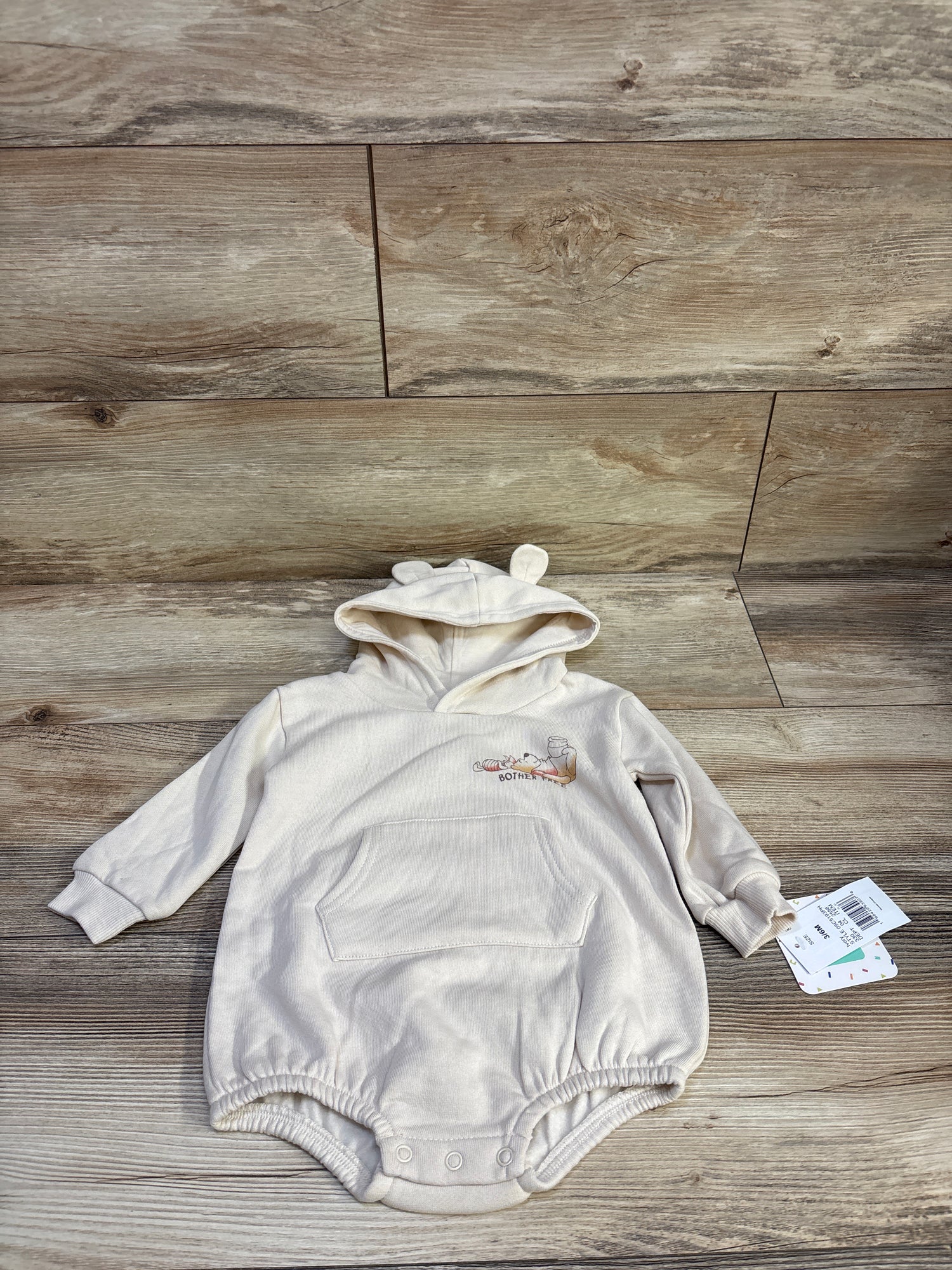 NEW Disney Baby Winnie The Pooh Sweatshirt Bubble Romper Beige sz 3-6m