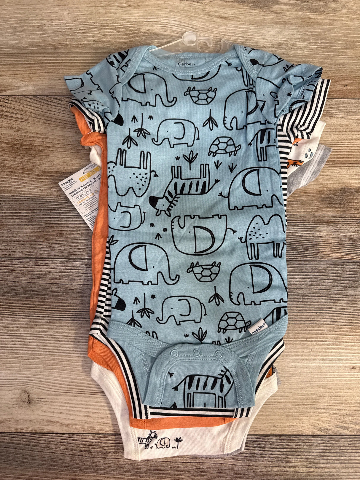 NEW Gerber 5pk Onesies Blue sz 3-6m