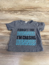 Forget The Bunnies Shirt Gray sz 3-6m