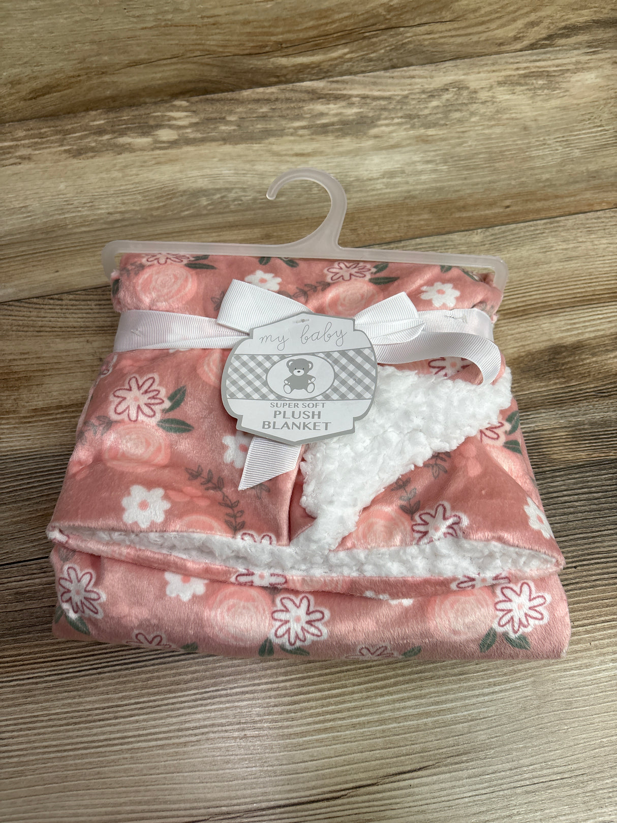 NEW My Baby Super Soft Plush Blanket Pink 30x30''