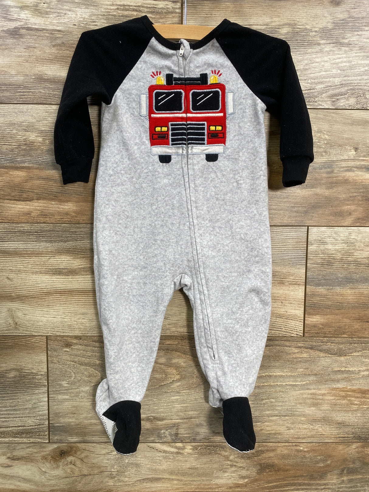 Kids Headquarters Firetruck Blanket Sleeper Black /Grey sz 12m