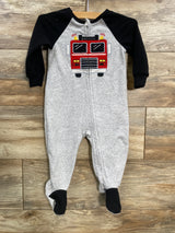 Kids Headquarters Firetruck Blanket Sleeper Black /Grey sz 12m