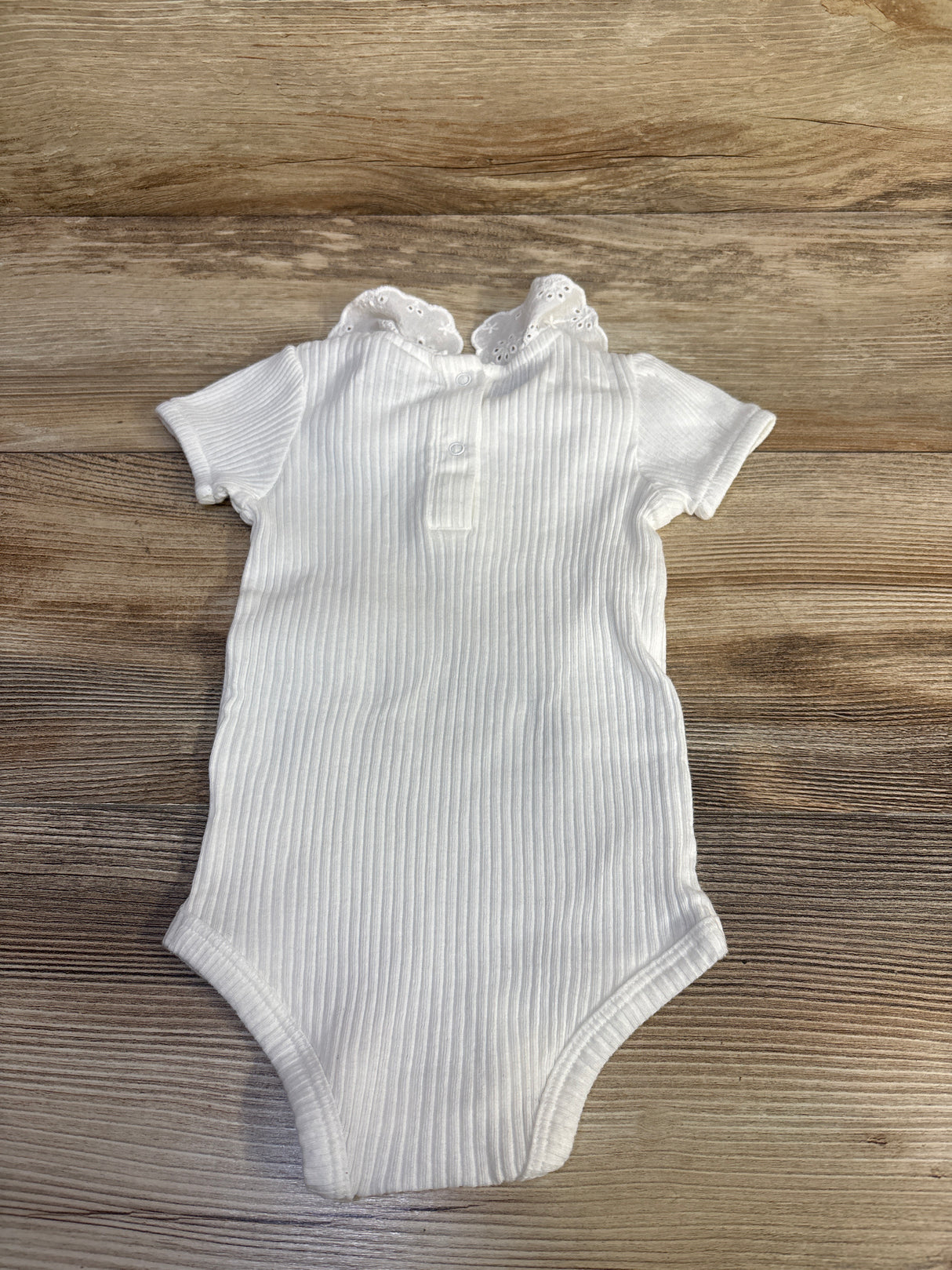 Nicole Miller Eyelet Collar Bodysuit White sz 18m