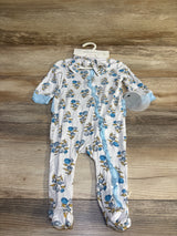 NEW Milkberry 2pc Bamboo Ruffle Sleeper & Headband Set White sz 0-3m