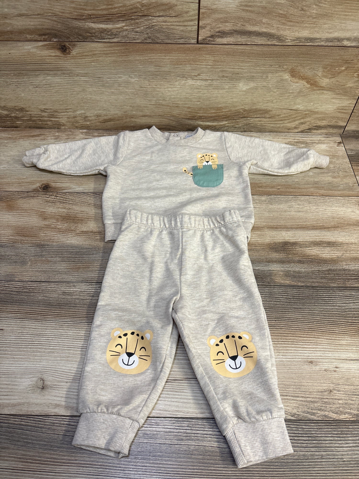Mini Bean 2pc Pullover Sweatshirt & Joggers Set Tan sz 3/6m