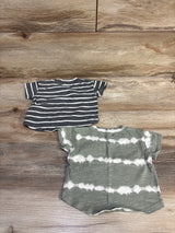 Modern Moments 2pk Striped Shirts Grey sz 0-3m