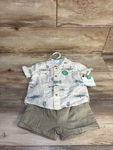 NEW Little Planet 2pc Organic Fish Print Set Ivory sz 12m