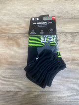 NEW Under Armour UA Essential Lite Lightweight No Show 6Pk Sock Sz 13.5c-4.5Y