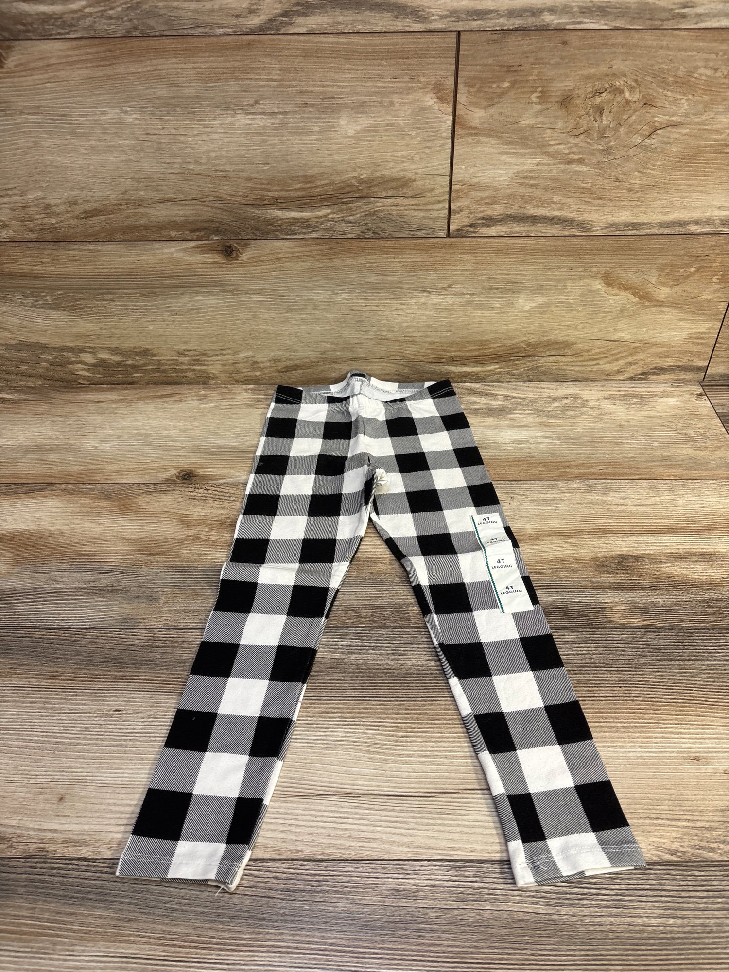 NEW Cat & Jack Checkered Leggings White sz 4T