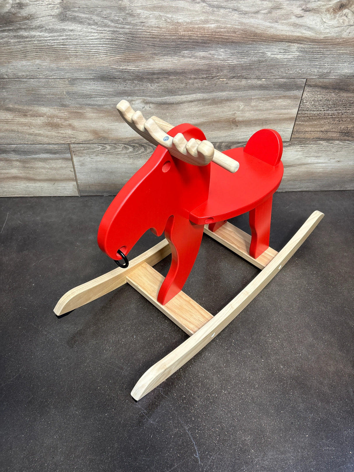IKEA Ekorre Rocking Moose, Red/Rubberwood