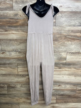 Isabel Maternity Knit Knot Sleeve Tank Jumpsuit Taupe sz XS