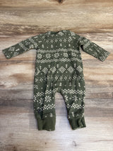 Modern Moments Fair Isle Waffle Romper Green sz 3-6m