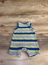 Okie Dokie Striped Tank Romper Grey sz Newborn
