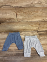 H&M Organic 2pk Foldover Pants Blue sz Newborn