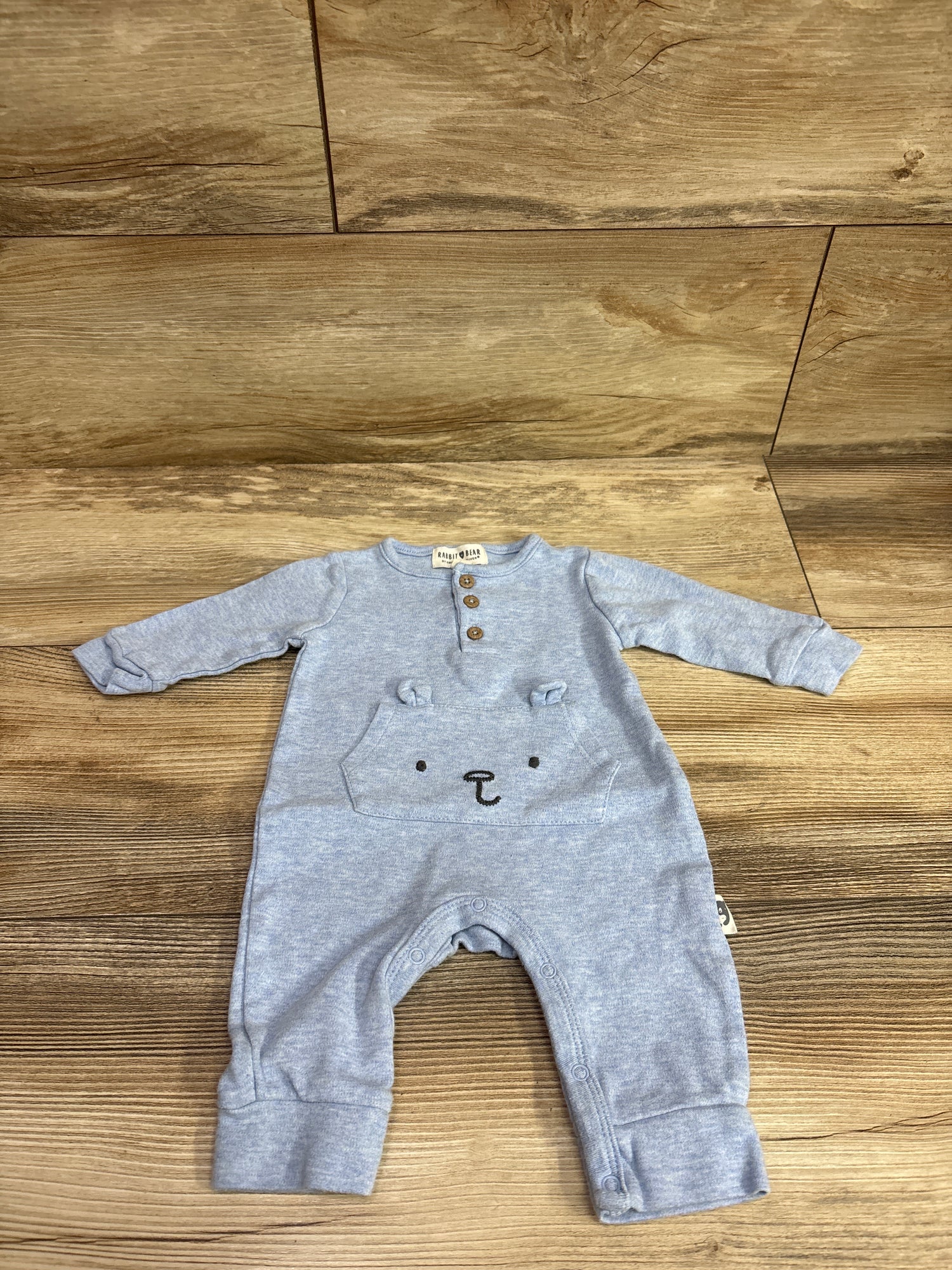 Rabbit + Bear Henley Coverall Blue sz 3-6m