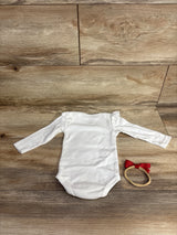 Lila & Jack 2pc My First Christmas Bodysuit & Headband Set White sz 6-9m