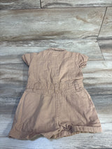 Pink Velvet Utility Romper Tan sz 2T