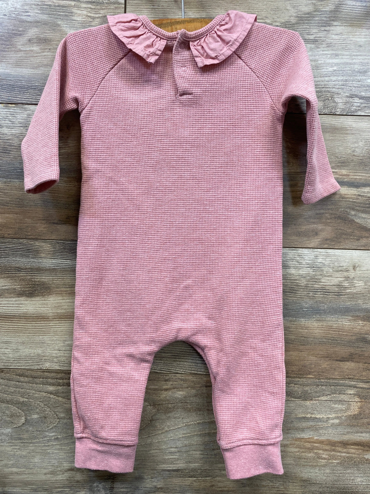 Disney Baby Minnie Mouse Waffle Knit Coverall Pink sz 18m