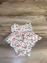 Just Lizzy Floral Skirted Bodysuit Ivory sz 6/9m