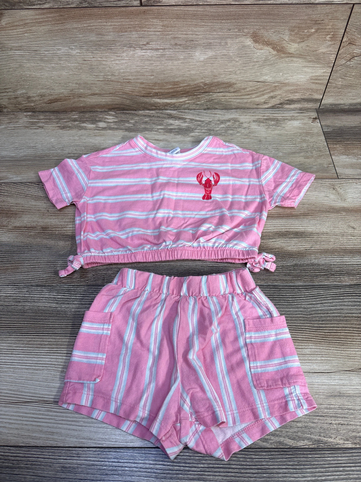 Old Navy 2pc Graphic T-Shirt & Shorts Set Pink sz 12-18m