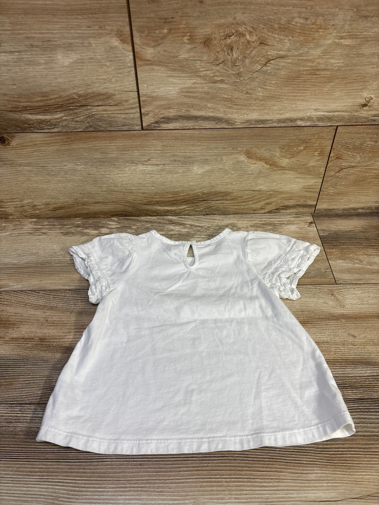 Janie & Jack Lace Trim Puff Sleeve Top White sz 4T