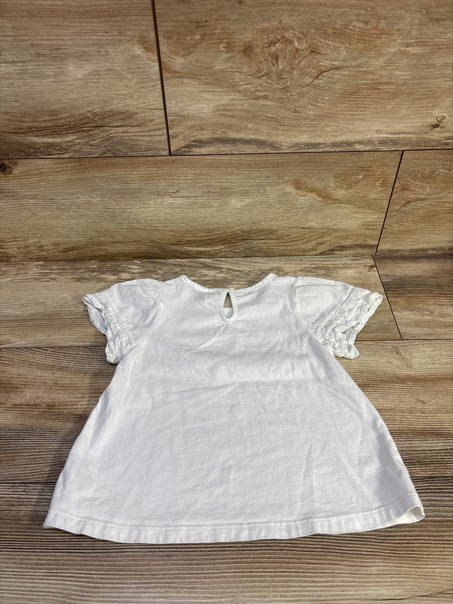 Janie & Jack Lace Trim Puff Sleeve Top White sz 4T