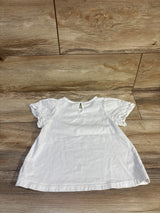 Janie & Jack Lace Trim Puff Sleeve Top White sz 4T