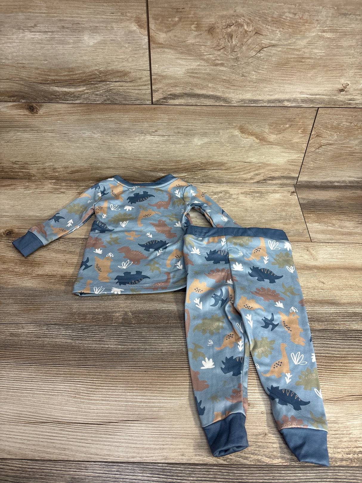 Nicole Miller 2pc Dinosaur Henley Pajama Set Blue sz 12m