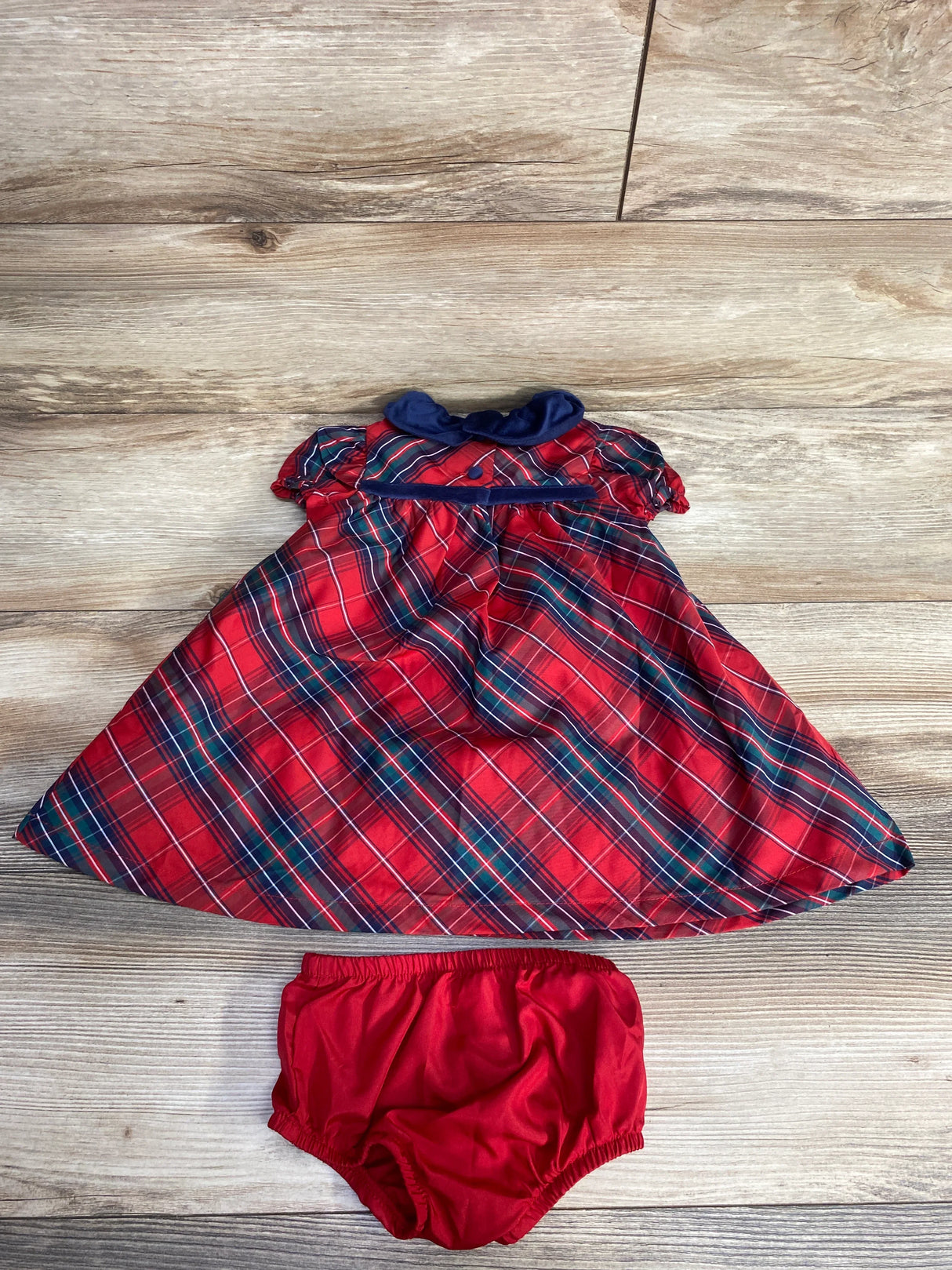 Max Studio Kids Plaid Dress & Bloomers 2pc Set Red sz 6-9m