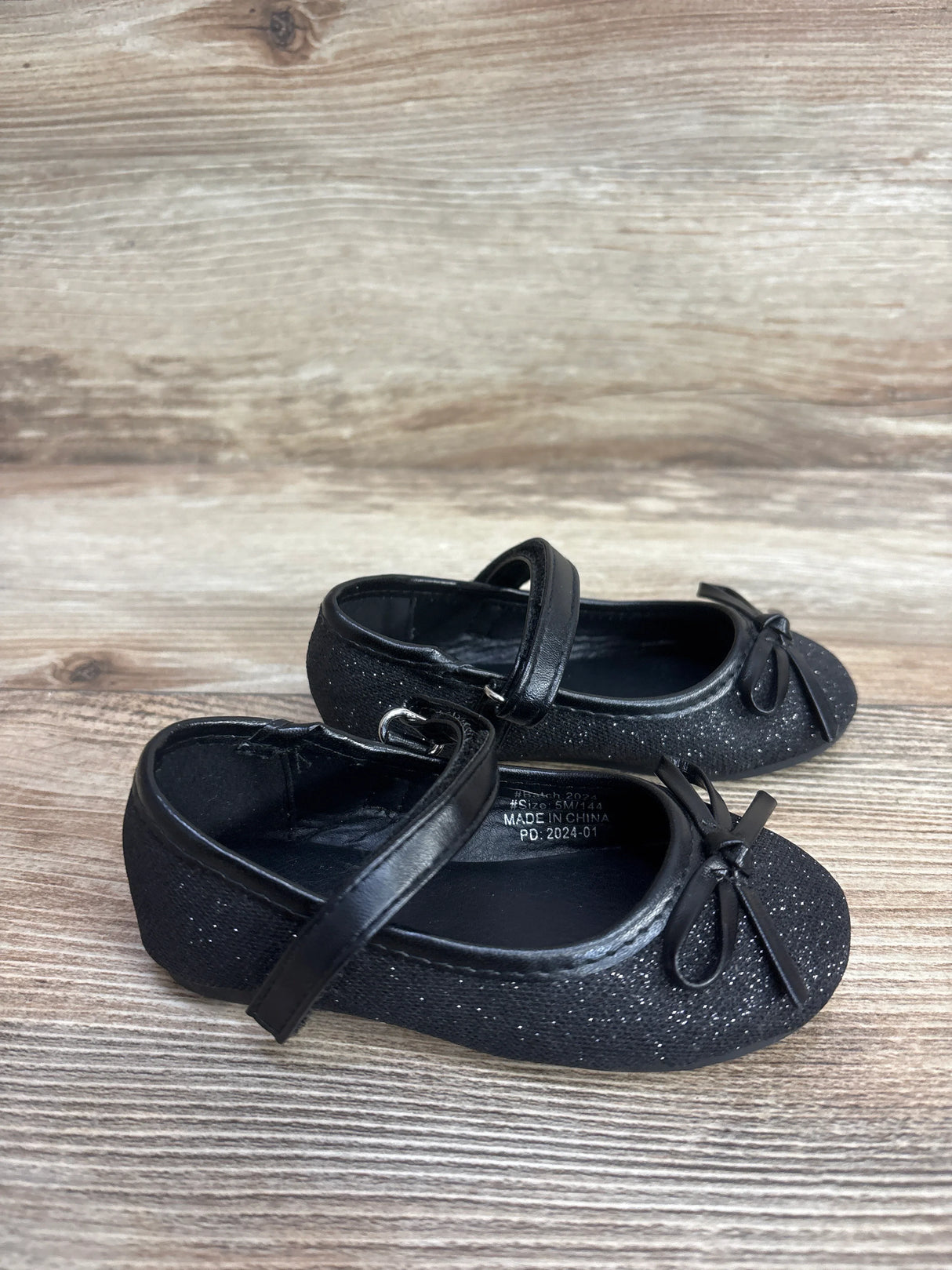 Glitter Mary Jane Flats Black sz 5c