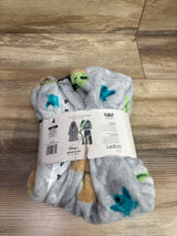 NEW Star Wars The Mandalorian 3pc Plush Hooded Robe & Pajama Set Grey sz 4T