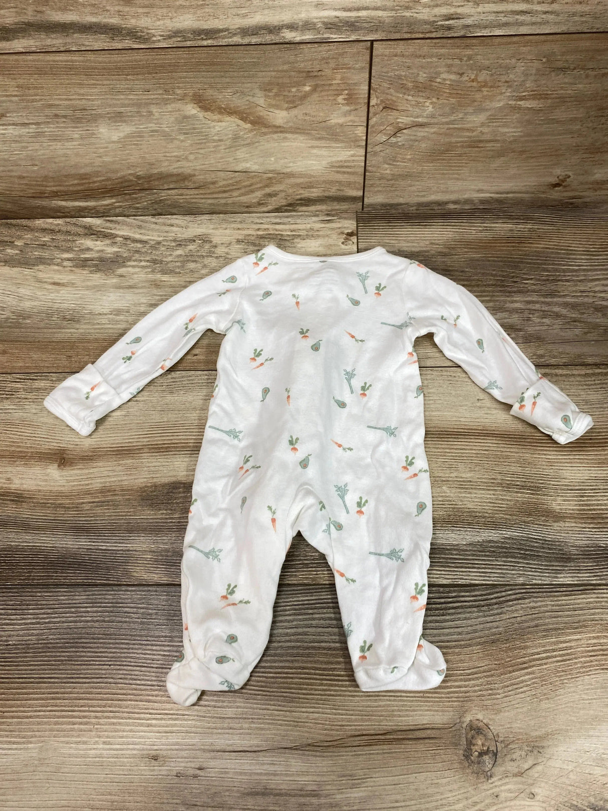 Child Of Mine Veggie Print Sleeper White sz Newborn